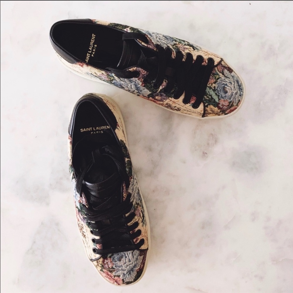 YSL Saint Laurent Tapestry Sneakers